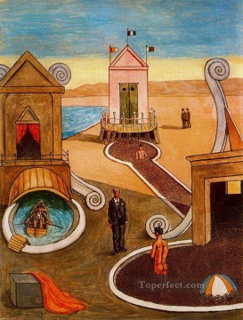 Abstracto famoso Painting - el misterioso baño Giorgio de Chirico Surrealismo